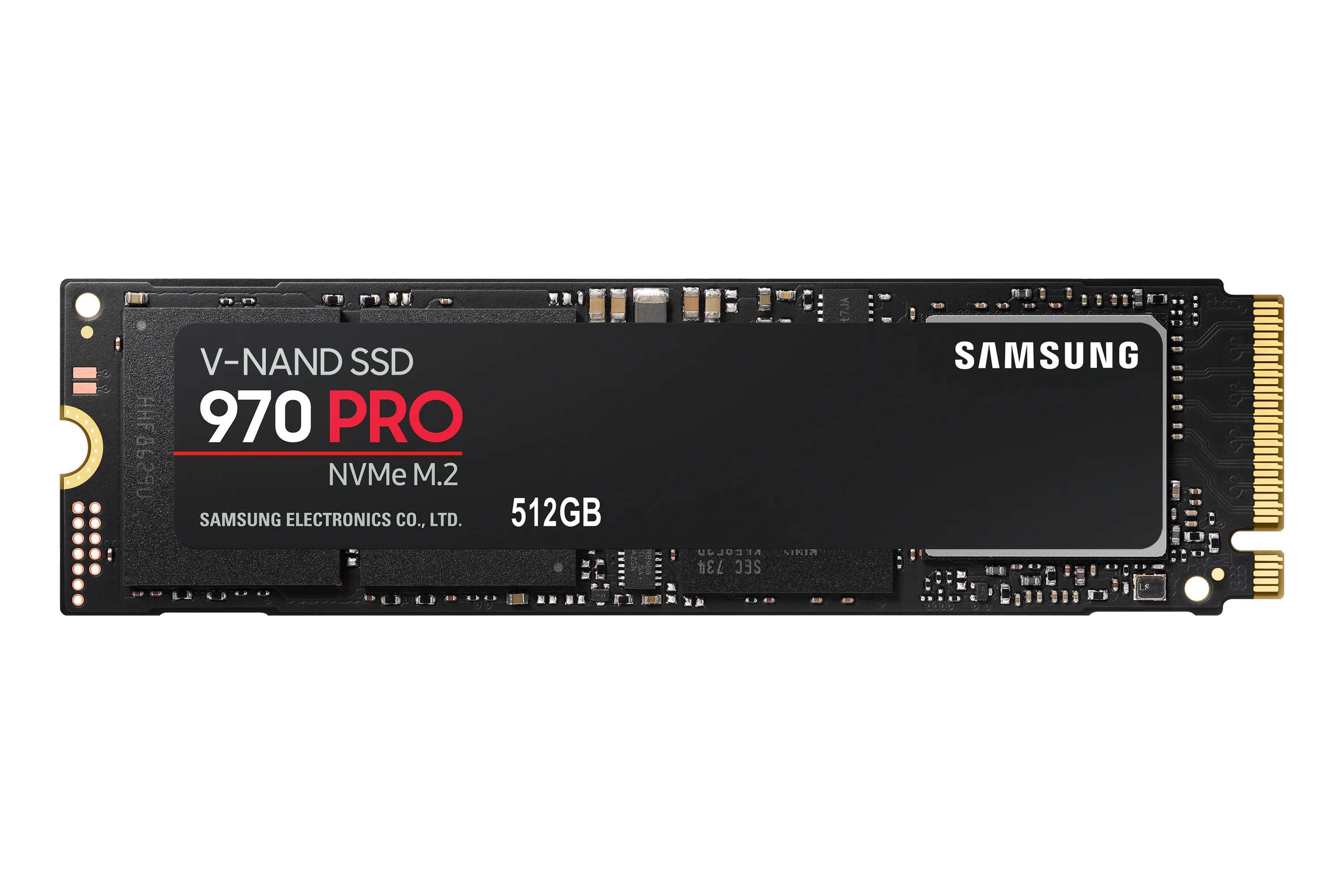Samsung 970 PRO 512 Gt M.2 PCIe 3.0 x4 NVMe -SSD-levy, musta