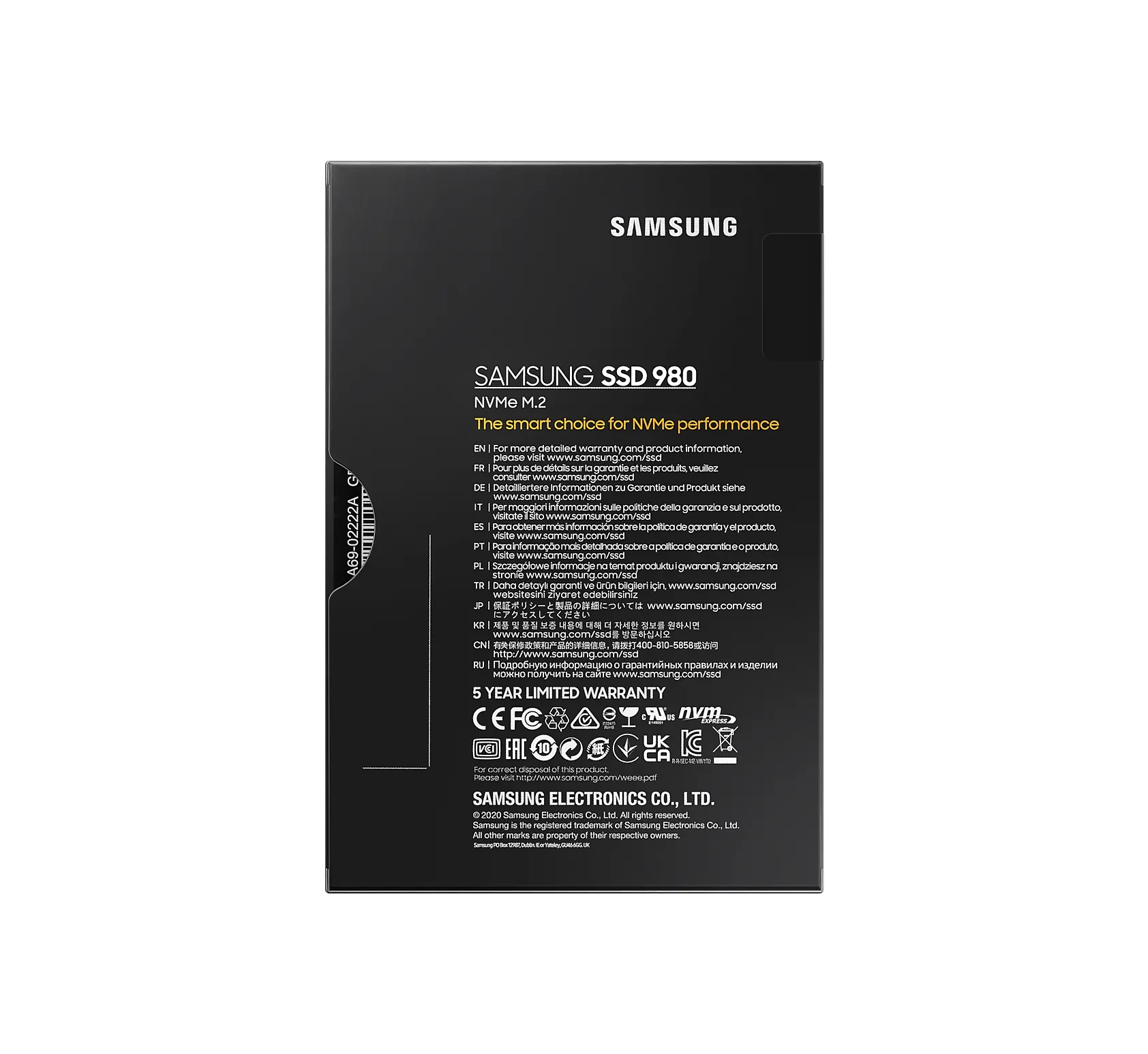 Samsung 980 500GB, PCIe 3.0, M.2 - SSD