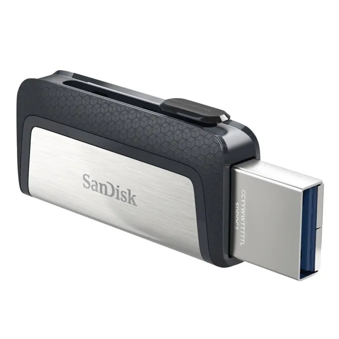 SanDisk Ultra Dual Drive USB-C/USB-A 3.1 Gen 1 64GB memory stick, Black/Silver