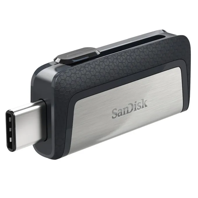 SanDisk Ultra Dual Drive USB-C/USB-A 3.1 Gen 1 64GB memory stick, Black/Silver
