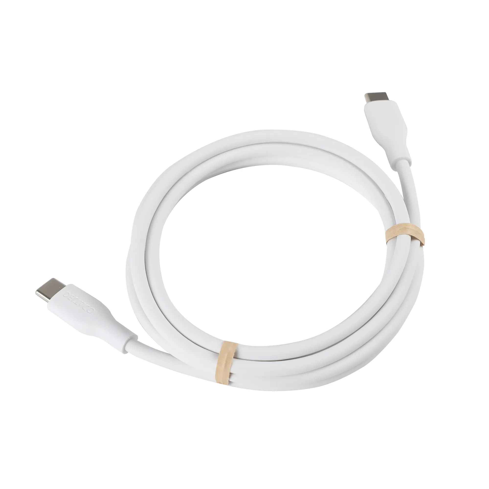 Deltaco USB-C - USB-C 2.0 SPR Silicone - cable, White, 1.5m