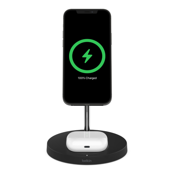 BOOST CHARGE PRO MagSafe 2-in-1 Wireless Charger Stand, Blac