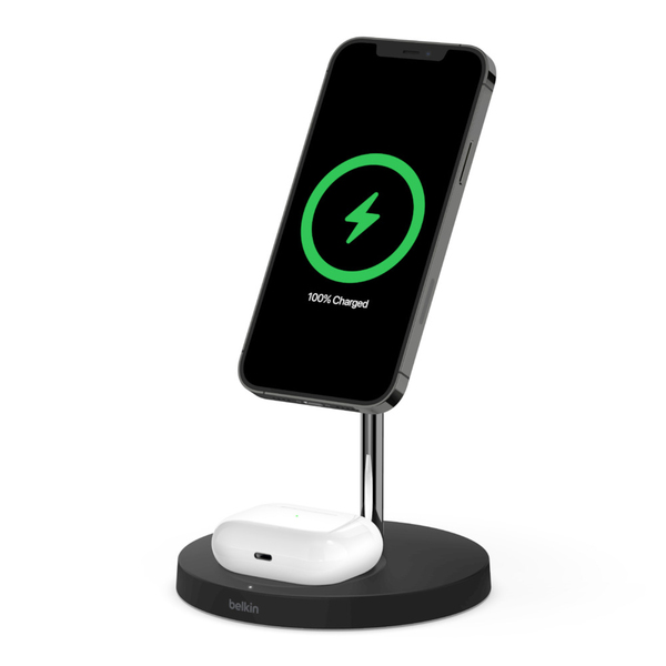BOOST CHARGE PRO MagSafe 2-in-1 Wireless Charger Stand, Blac