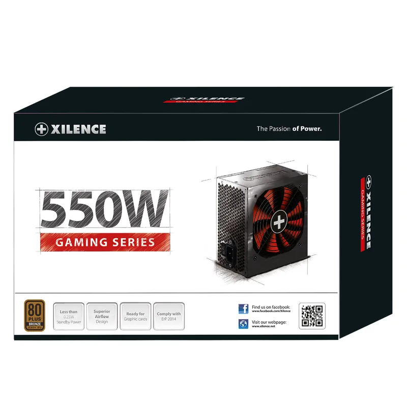 Xilence Gaming Bronze Series XN215 550 W - Power supply, 80 Plus Bronze