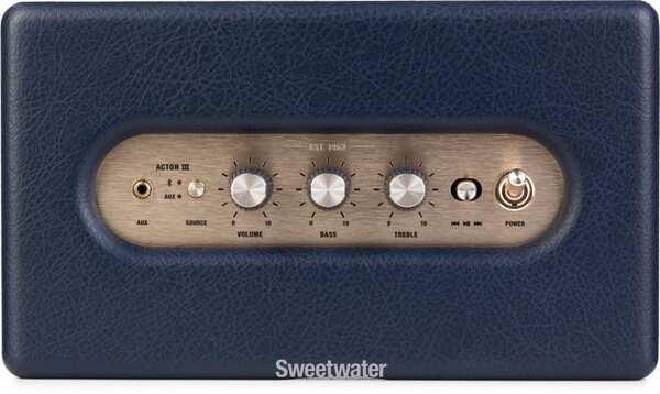 Marshall Acton III 2.0 Bluetooth, Wired Stereo Speaker, Midnight Blue