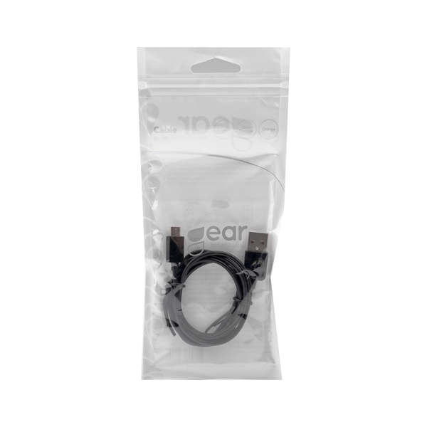 GEAR USB-A - Micro-USB B -kaapeli, 0,8 m, Musta