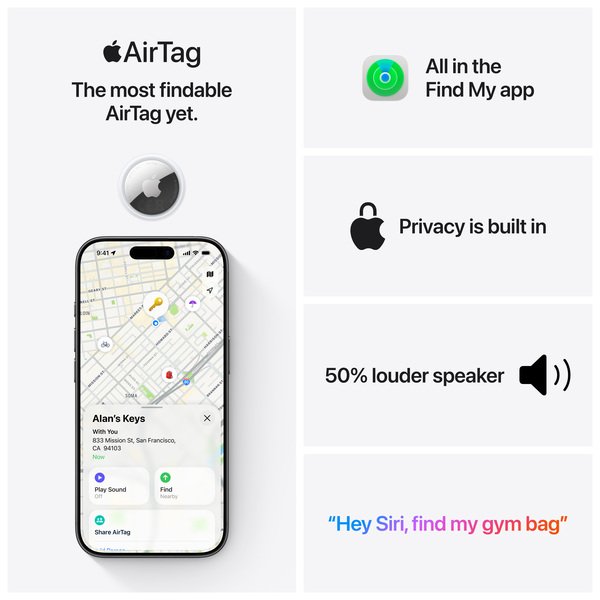 Apple AirTag tracker (2nd Gen), 4-pack
