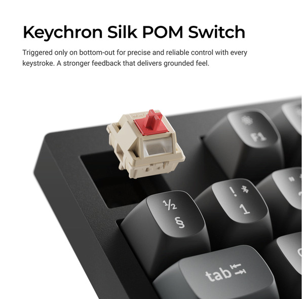 Keychron V5 Ultra 8K 96% Wireless Mechanical Gaming Keyboard, Keychron Silk POM Brown, Black