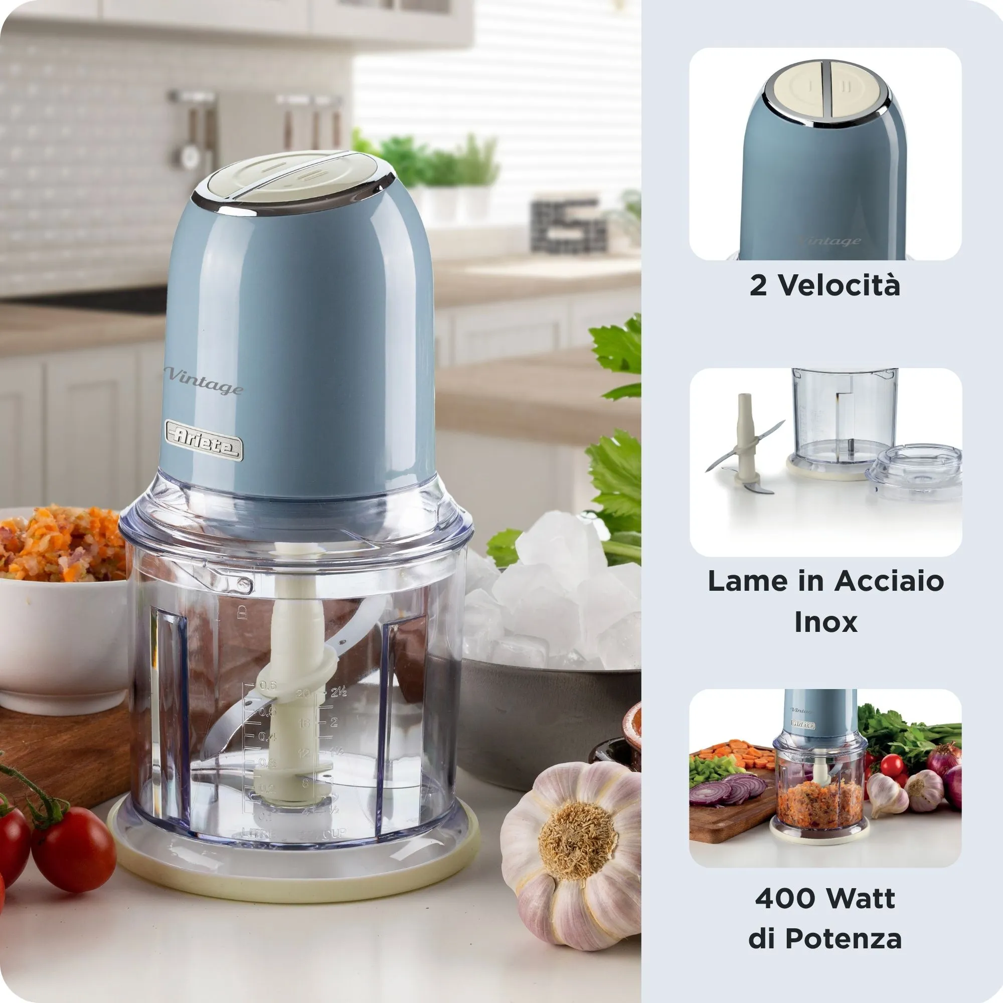 Ariete Vintage - chopper, Light Blue