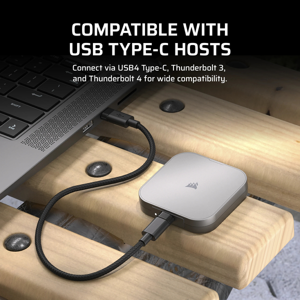 Corsair EX400U 1TB USB-C - External SSD, Black