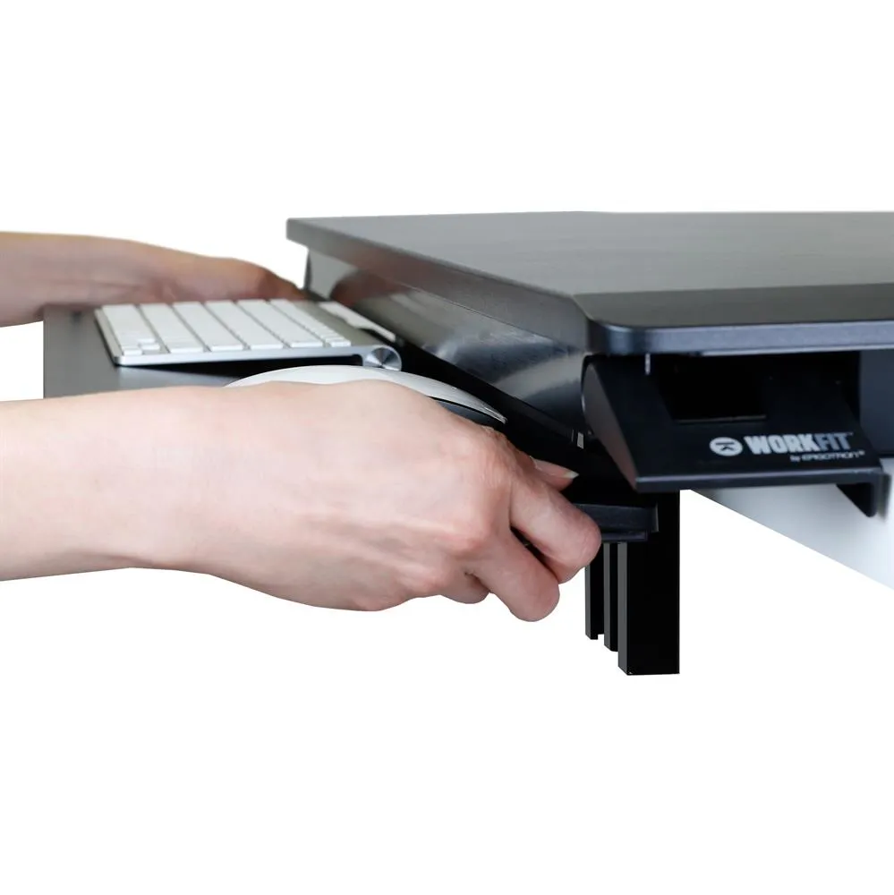 WORKFIT-TX W/DROPDOWN KB TRAY, PVC BLACK.