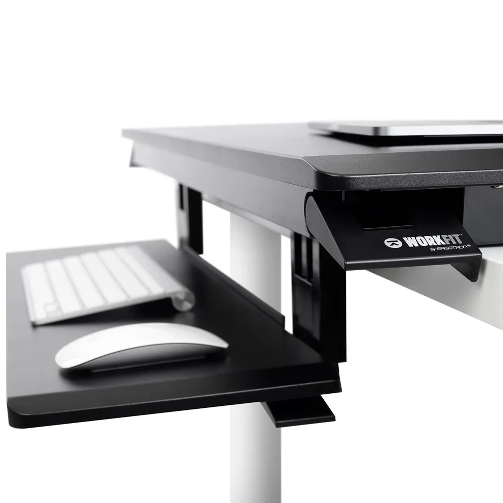 WORKFIT-TX W/DROPDOWN KB TRAY, PVC BLACK.