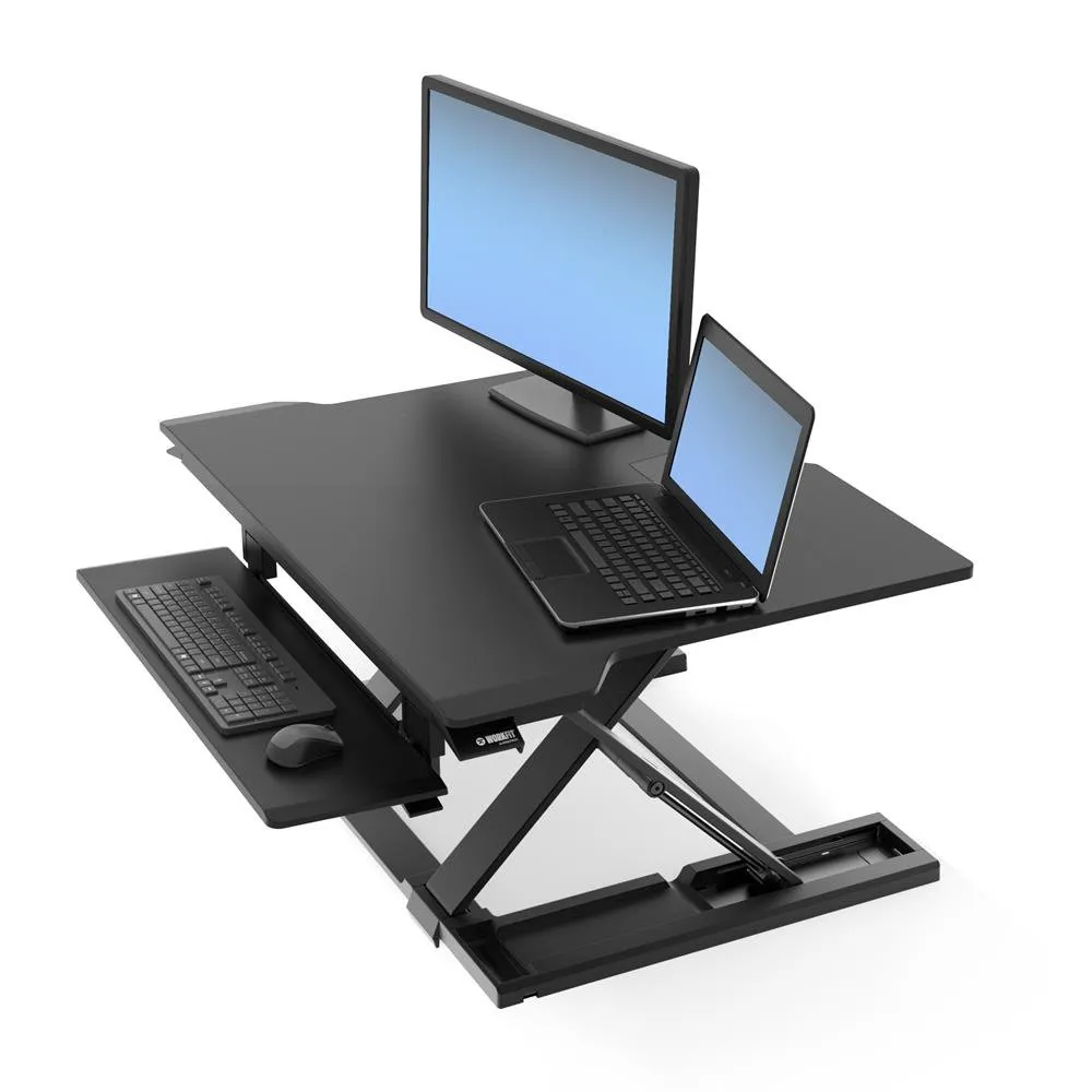 WORKFIT-TX W/DROPDOWN KB TRAY, PVC BLACK.