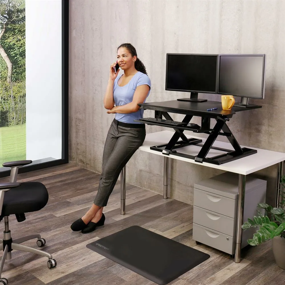 WORKFIT-TX W/DROPDOWN KB TRAY, PVC BLACK.