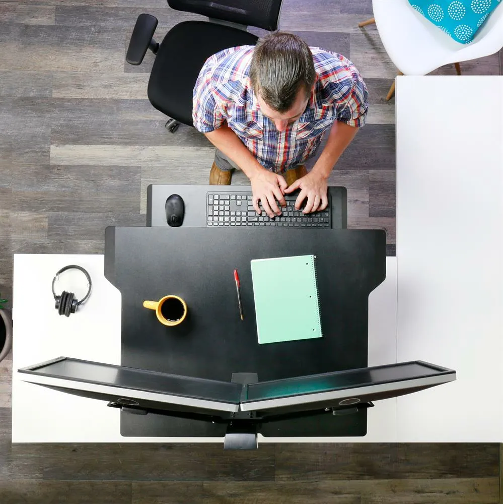 WORKFIT-TX W/DROPDOWN KB TRAY, PVC BLACK.
