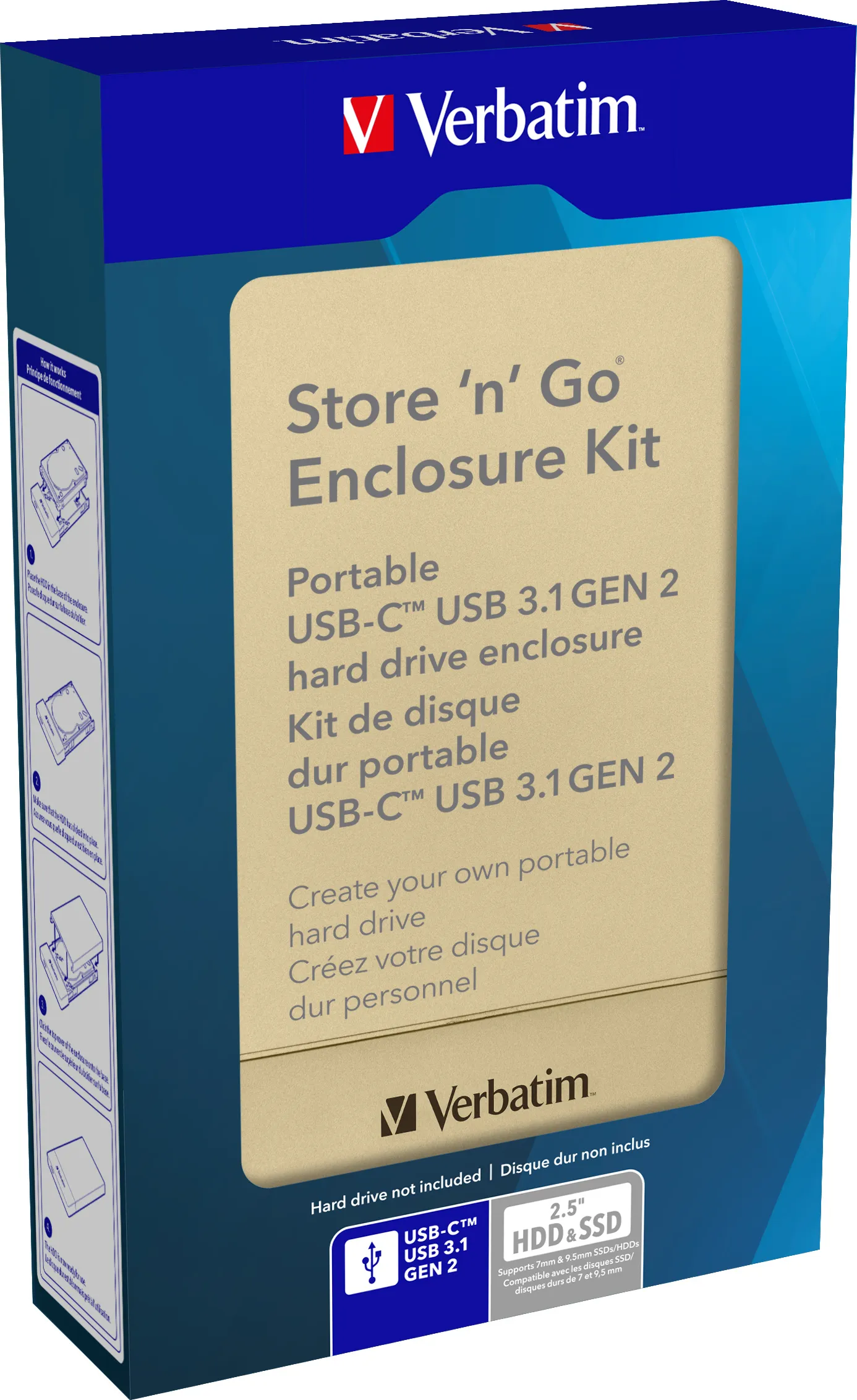 Verbatim 6.35cm (2.5") Store n Go Enclosure Kit USB-C / USB 3.1 GEN 2
