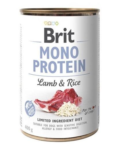 Brit Mono Protein Lamb & Rice, Wet food for dogs, Adult, Sensitive, 400g