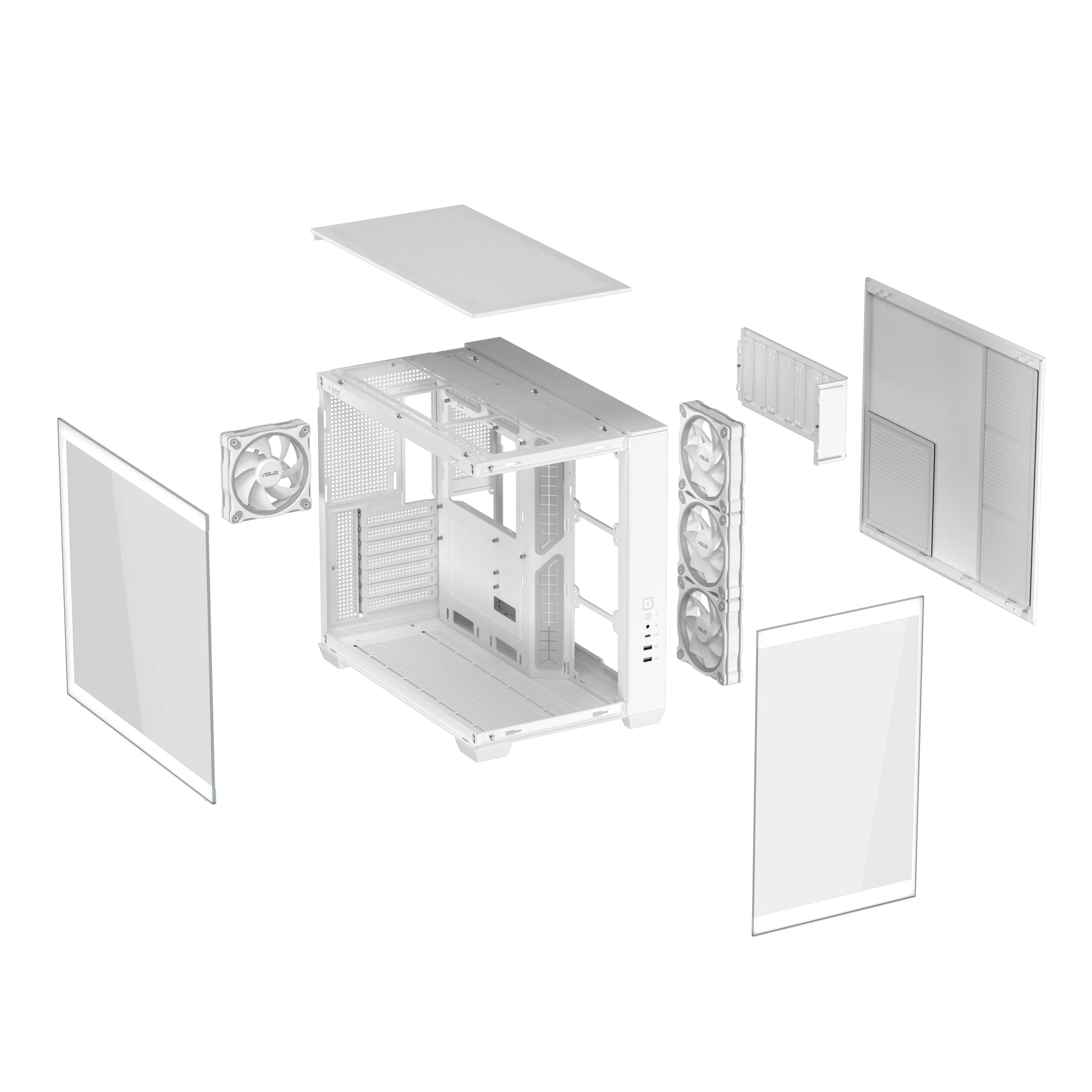 ASUS A32 PLUS Midi-Tower Case with RGB lighting, White
