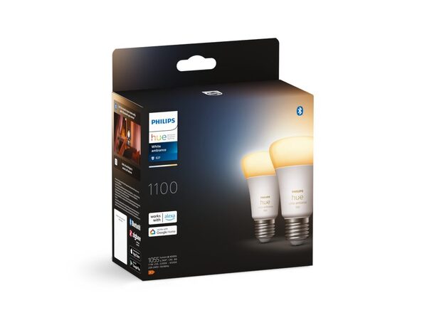 Philips Hue White Ambiance A60, E27, 1100 Lumen - smart bulb, 2-pack