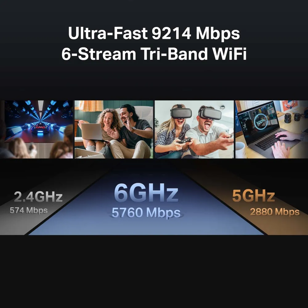 TP-Link Archer BE550 -reititin, Wi-Fi 7, BE9300, Tri-band, musta