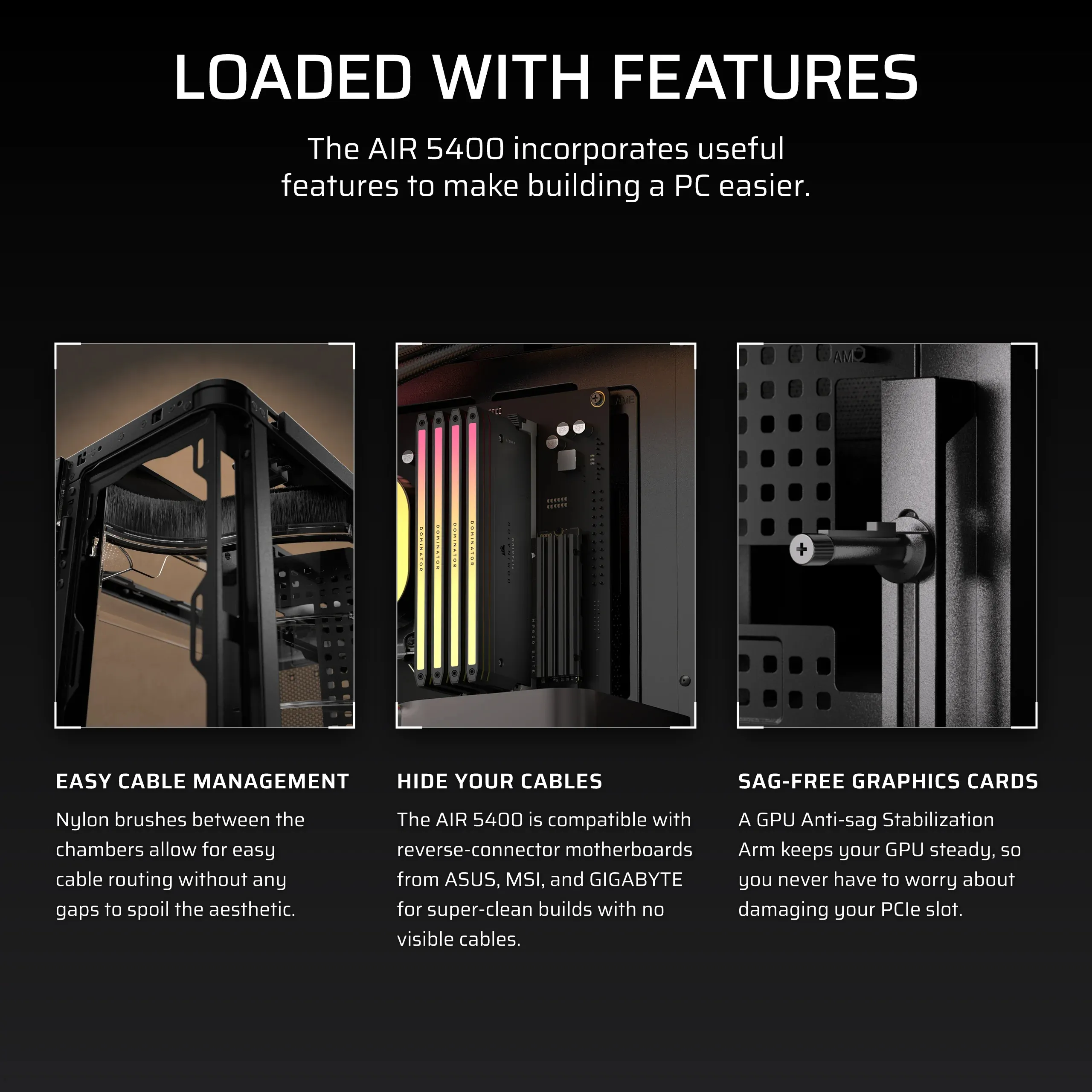 Corsair Air 5400 LX-R Link Midi-Tower Case with window and RGB lighting, Black