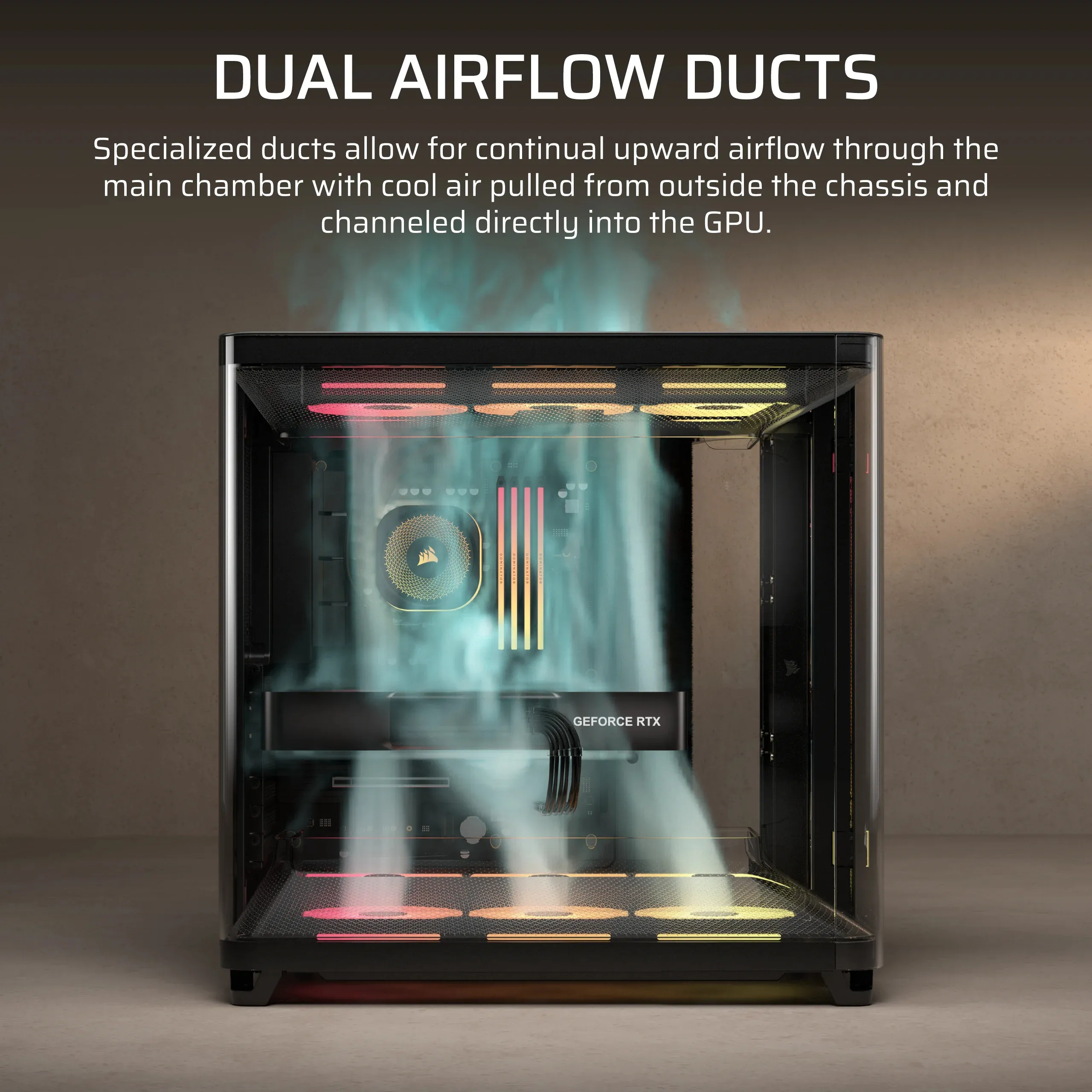 Corsair Air 5400 LX-R Link Midi-Tower Case with window and RGB lighting, Black