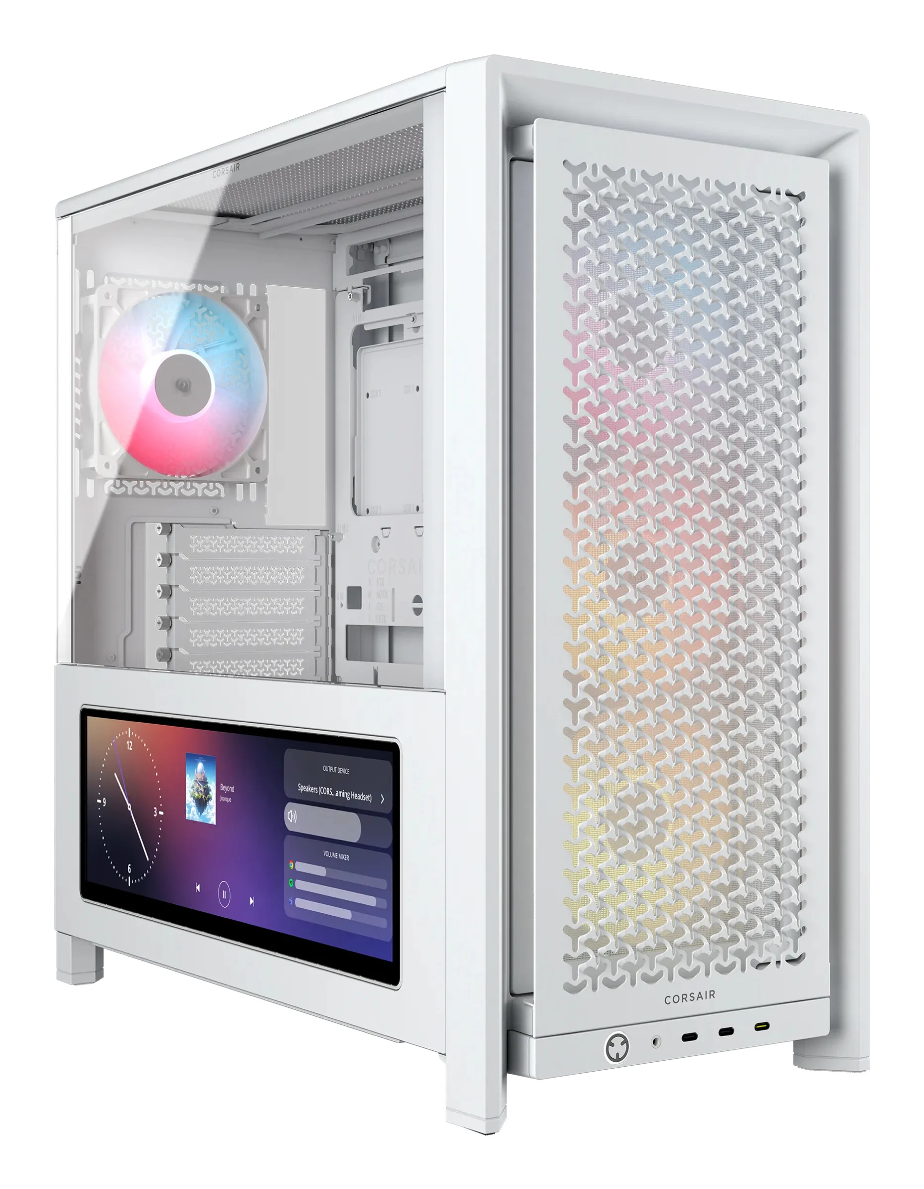Corsair FRAME 4000D LCD RS ARGB Midi-Tower Case with window and RGB lighting, White