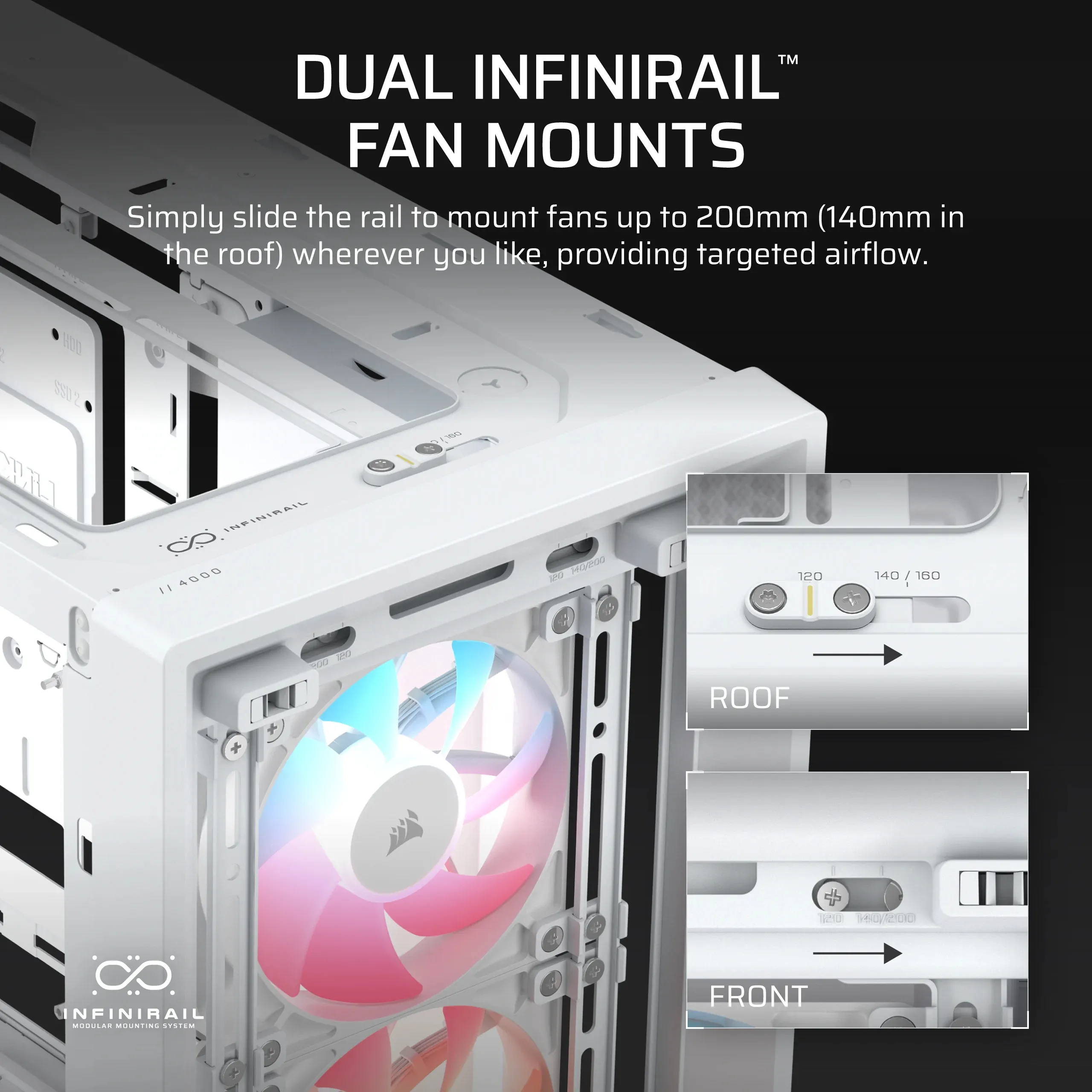 Corsair FRAME 4000D LCD RS ARGB Midi-Tower Case with window and RGB lighting, White