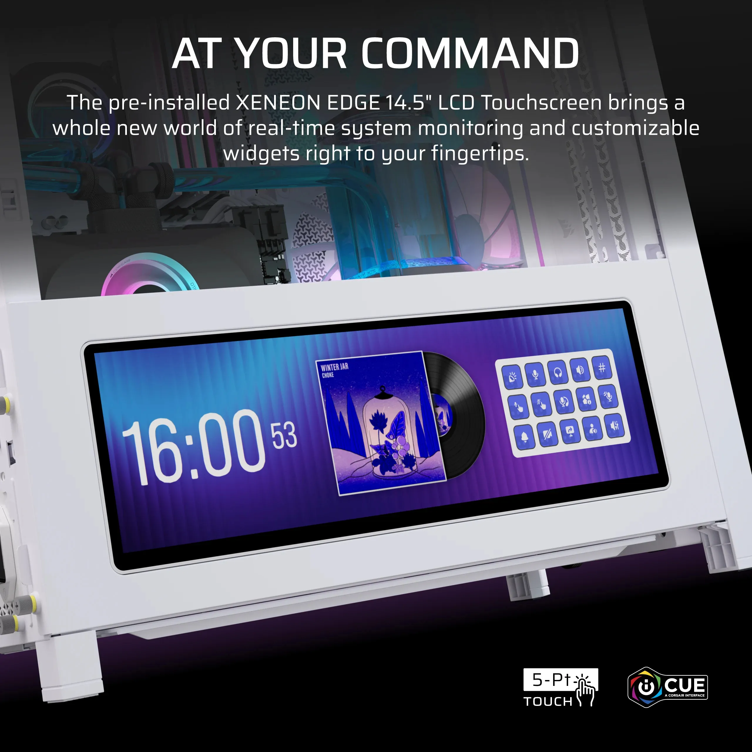 Corsair FRAME 4000D LCD RS ARGB Midi-Tower Case with window and RGB lighting, White