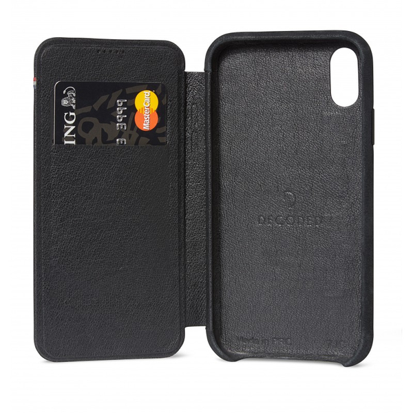 Decoded - Slim Leather Wallet Case for iPhone Xr Black