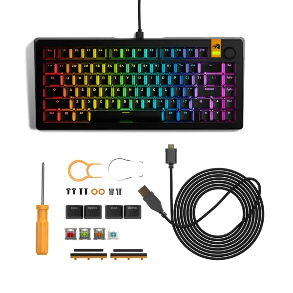 Glorious GMMK 3 HE 75% Prebuilt, Hall Effect Fox - gaming keyboard, black