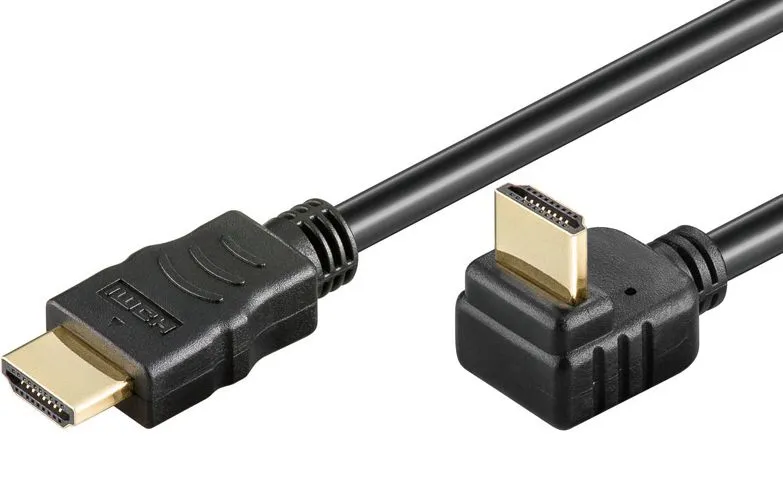 MicroConnect Angled HDMI 2.0 cable with Ethernet, 4K, 0.5 m, Black