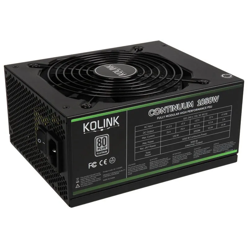 Kolink Continuum 1050W - Power supply, 80 Plus Platinum