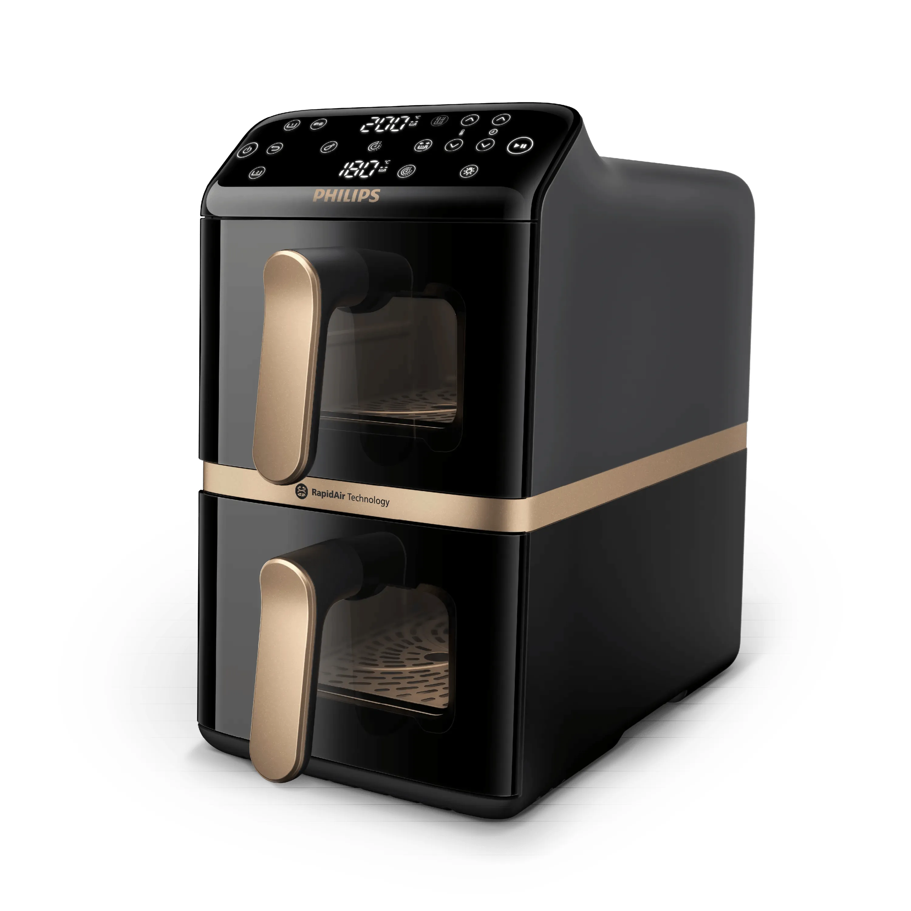 Philips Airfryer 4000 Series Stacked Dual Basket NA462/70, 10 l, 1,4 kg, 2750 W, airfryer, svart