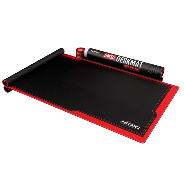 Nitro Concepts Deskmat, 4XL - gaming mousepad, black/red, 1600x800mm