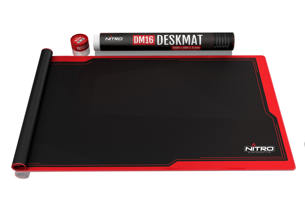 Nitro Concepts Deskmat, 4XL - gaming mousepad, black/red, 1600x800mm