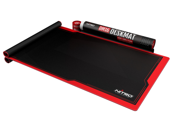 Nitro Concepts Deskmat, 4XL - gaming mousepad, black/red, 1600x800mm