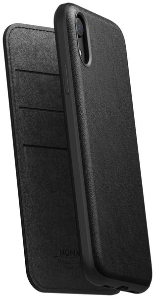 Nomad Rugged Leather Folio, iPhone Xr - Folio Case, Black