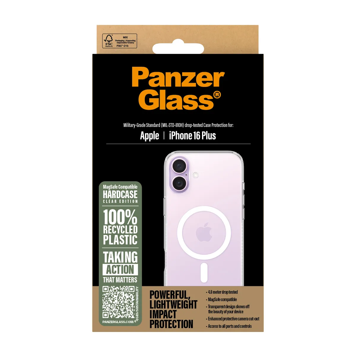PanzerGlass iPhone 16 HardCase MagSafe skal, Vit