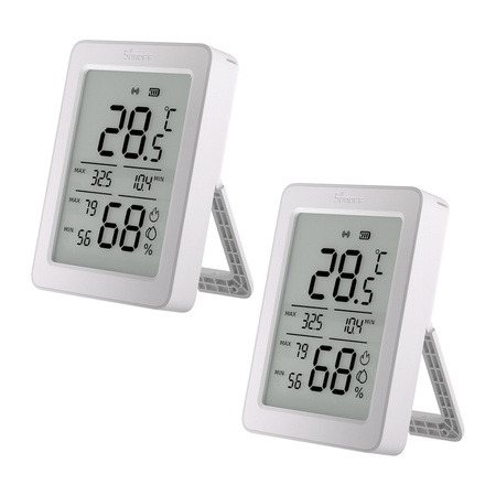 SONOFF AirGuard TH SNZB-02DR2 - Zigbee Temperature and Humidity Sensor, White, 2-Pack