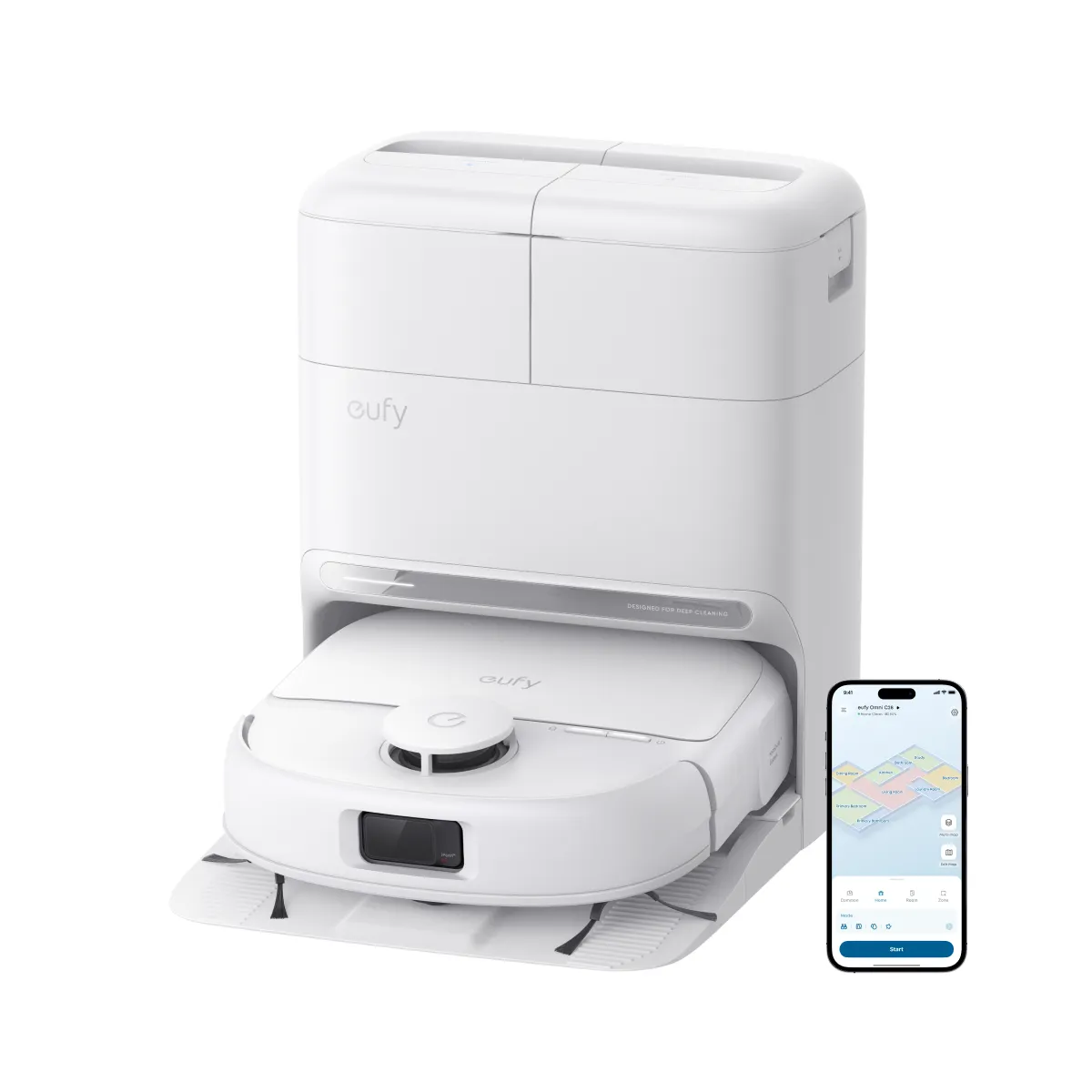 Eufy 1 Edition PhoeniX Omni C28 - robotdammsugare, vit