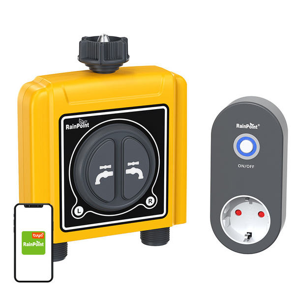 RAINPOINT TTV203WRF+TWG004WRF Smart 2-zons bevattningskontroll med Wi-Fi-gateway