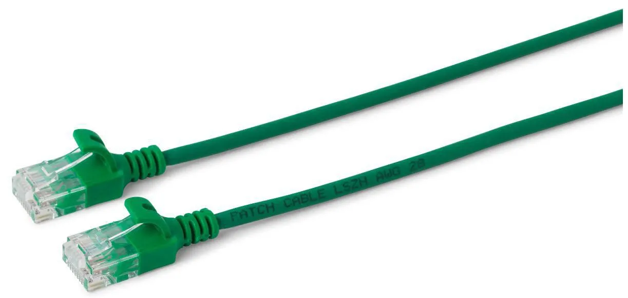 MicroConnect Cat6 U/UTP Slim -verkkokaapeli, 15 cm, Vihre&auml;