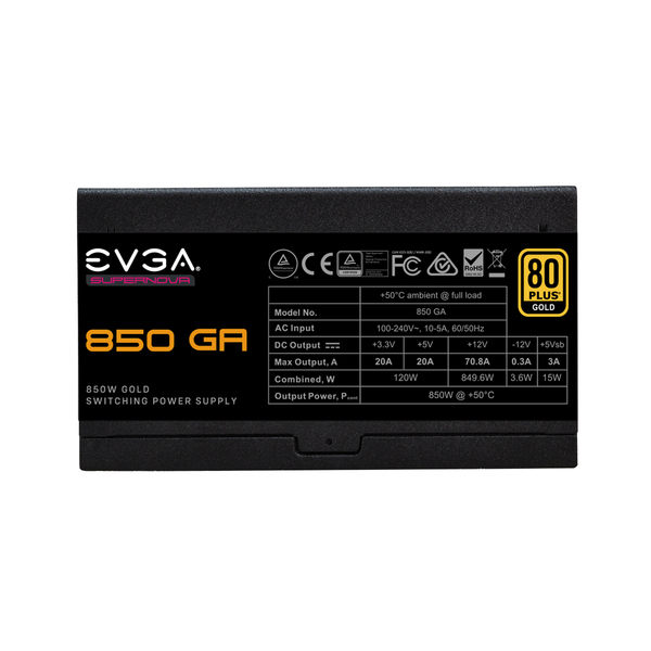 EVGA SuperNova GA 850W - PSU, 80 Plus Gold