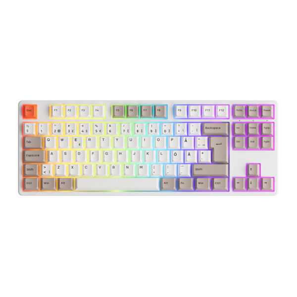 Akko 5087S Steam Engine 80%, CS Jelly Silver, flerf&auml;rgad - mekaniskt tangentbord