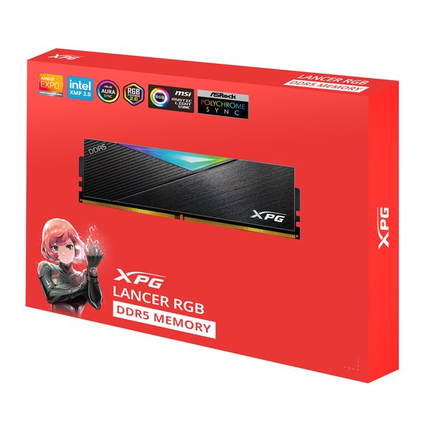 ADATA LANCER RGB 48GB (2 x 24 GB) DDR5 8000 MHz, CL40 - memory, Black