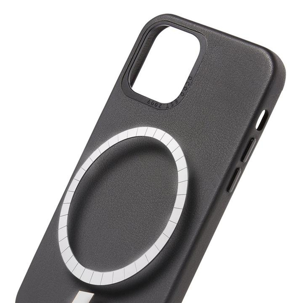Decoded - Leather Backcover for iPhone 12 &amp; 12 Pro Black MS Comp