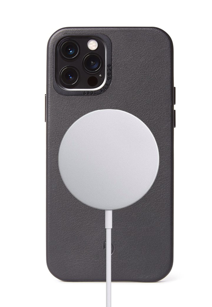 Decoded - Leather Backcover for iPhone 12 &amp; 12 Pro Black MS Comp