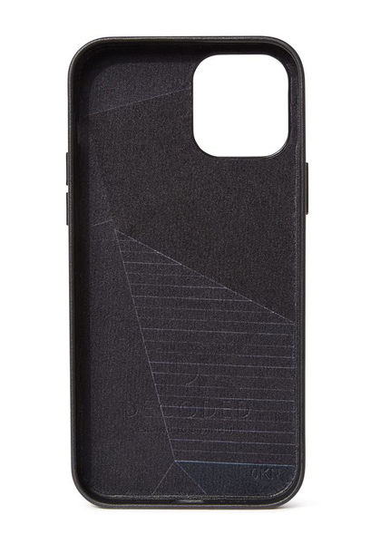 Decoded - Leather Backcover for iPhone 12 &amp; 12 Pro Black MS Comp