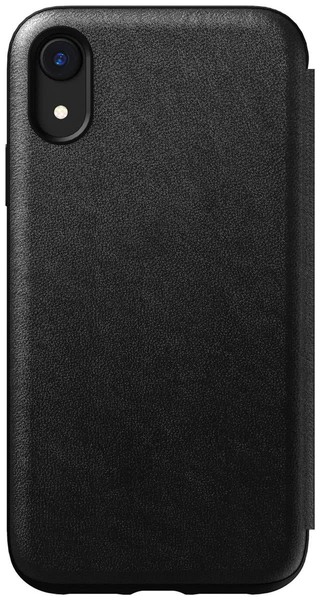 Nomad Rugged Leather Folio, iPhone Xr - pl&aring;nboksfodral, Svart